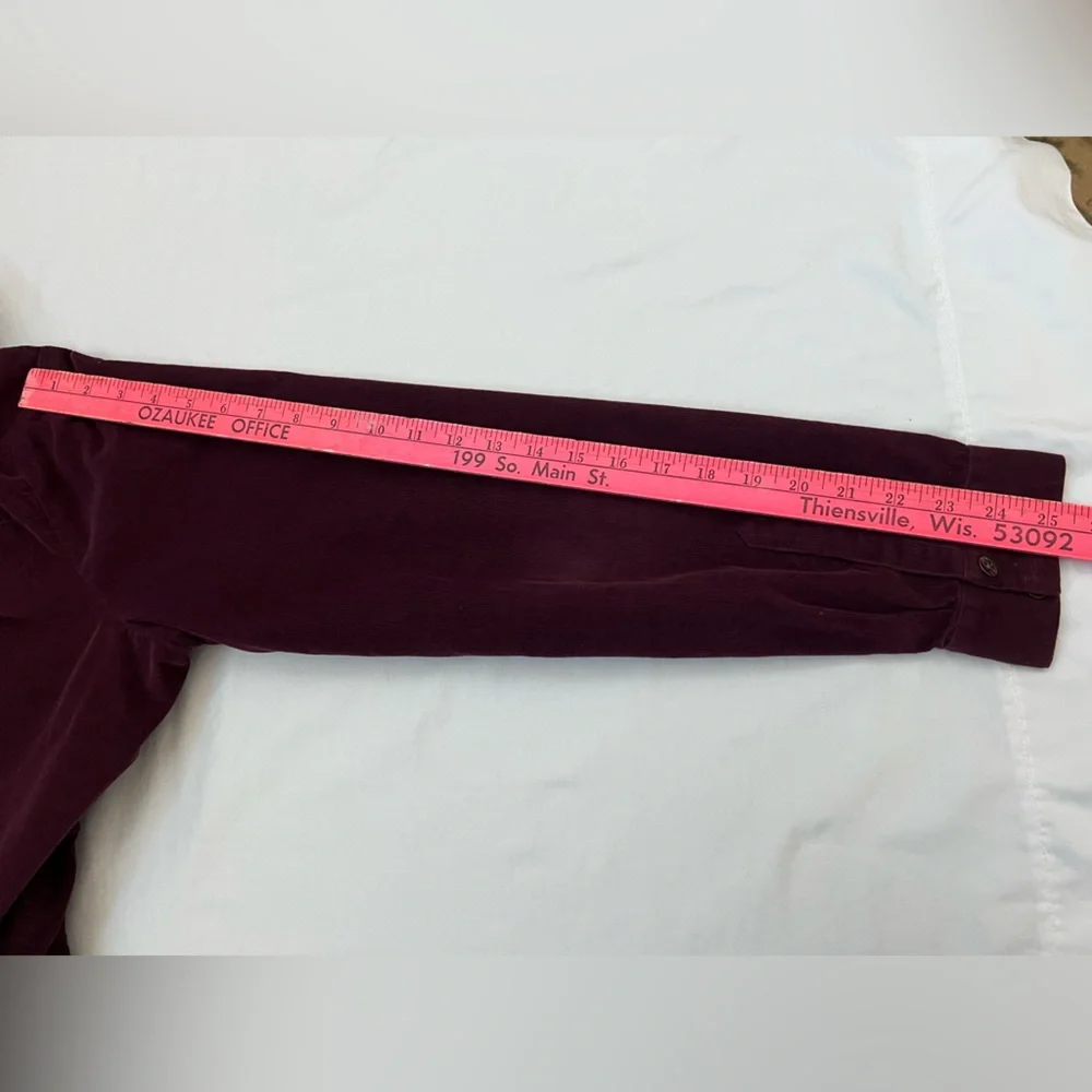 J Jill Corduroy Shirt Tunic Size LARGE TALL  Button Front  Wine Burgundy - Picture 7 of 15